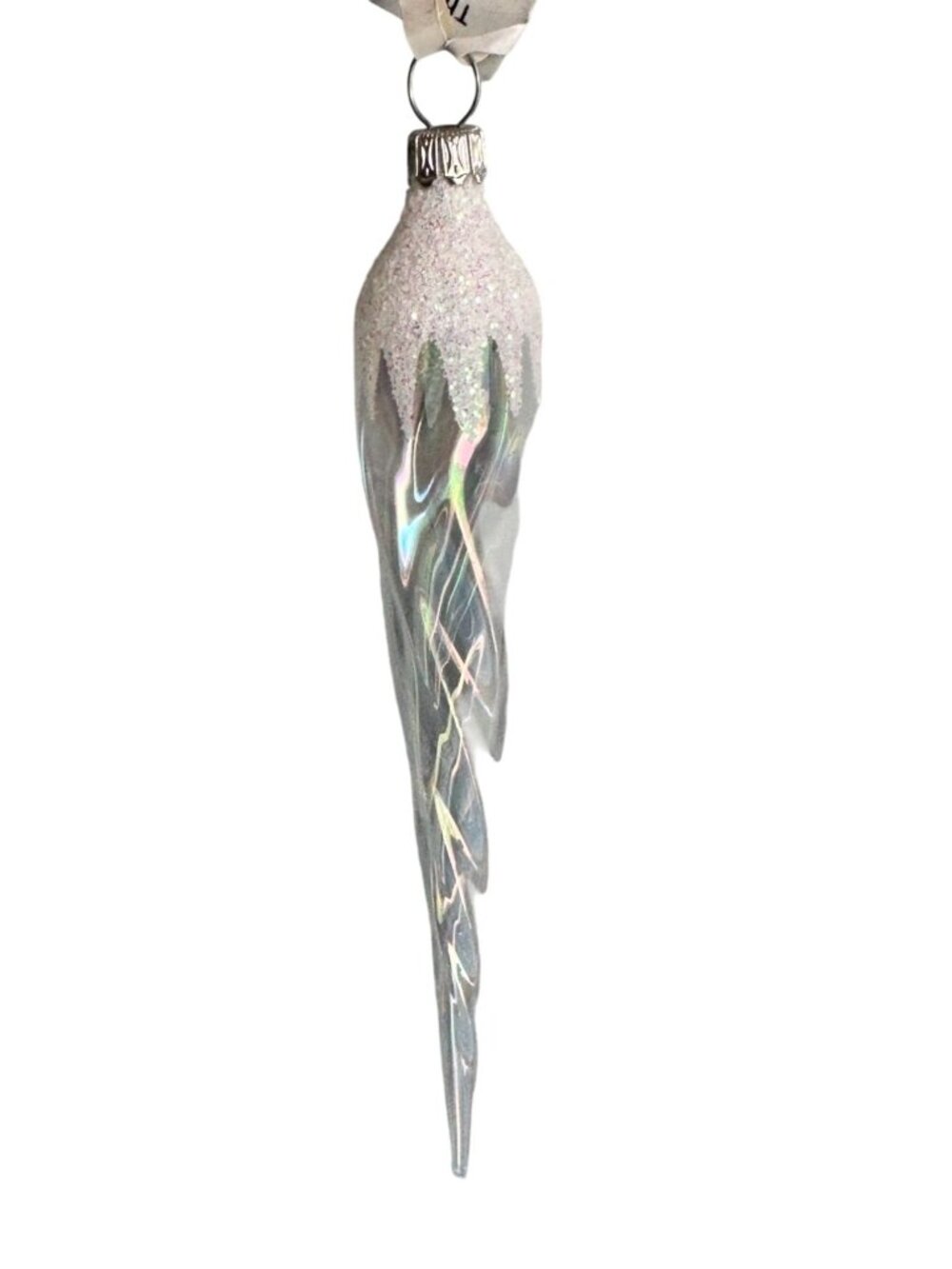 Vintage German Glass Icicle Ornaments Bloomingdales Clear Twisted Icicles 6" - Picture 3 of 7